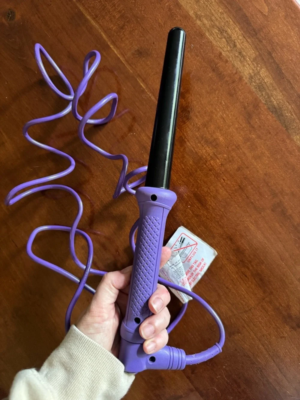 HerStyler Curling Wand Purple 25mm Hair Curler Iron